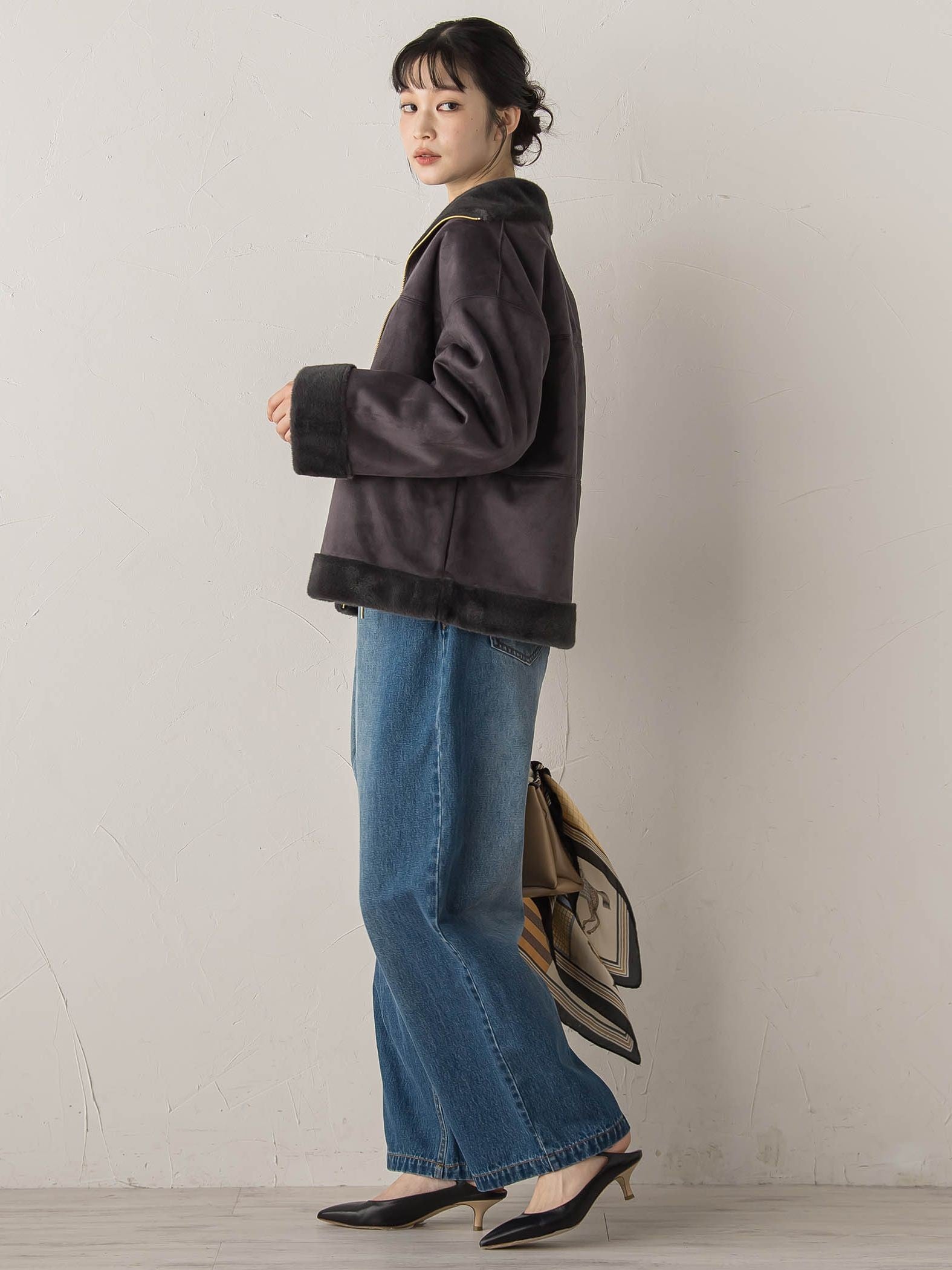 【WEB限定】フェイクムートンファーコート