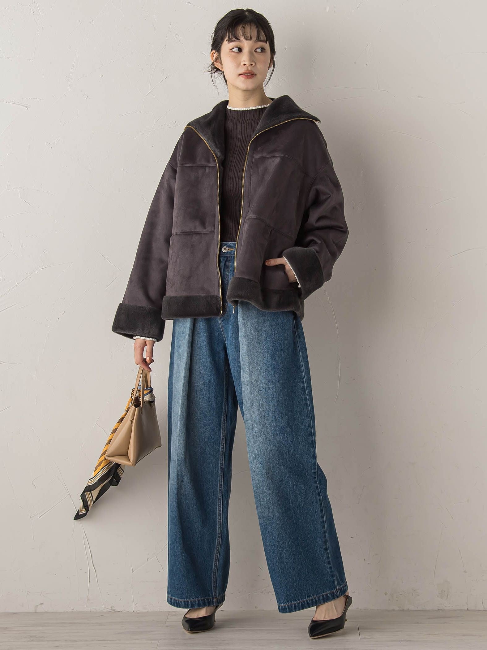 【WEB限定】フェイクムートンファーコート