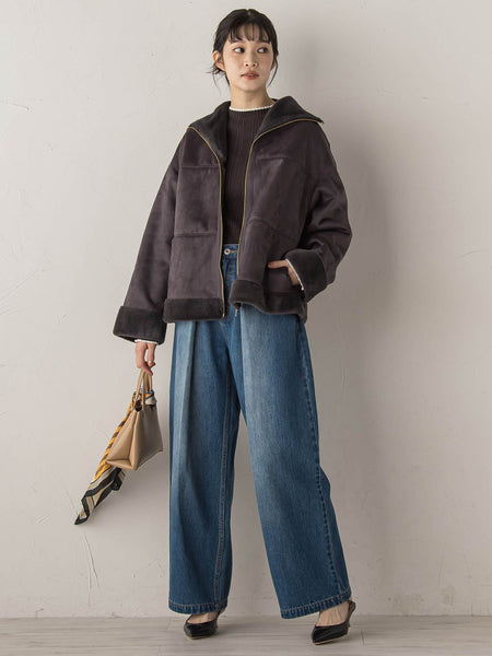 【WEB限定】フェイクムートンファーコート