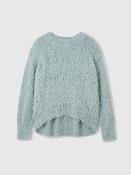 カーブヘムシャギーニットプルオーバー≪手洗い可能≫