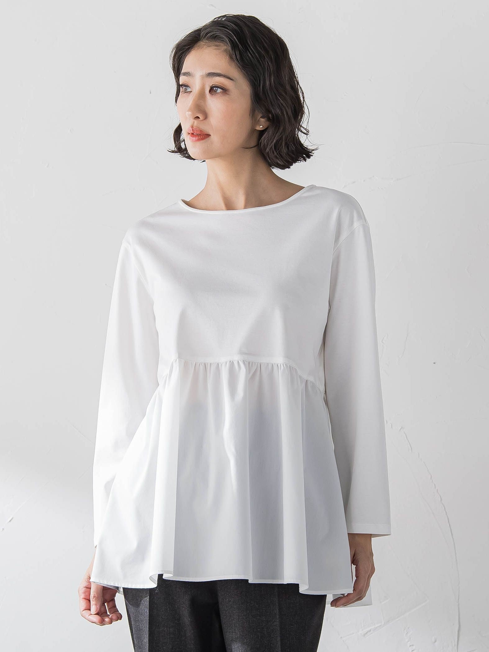 ペプラムカットソー