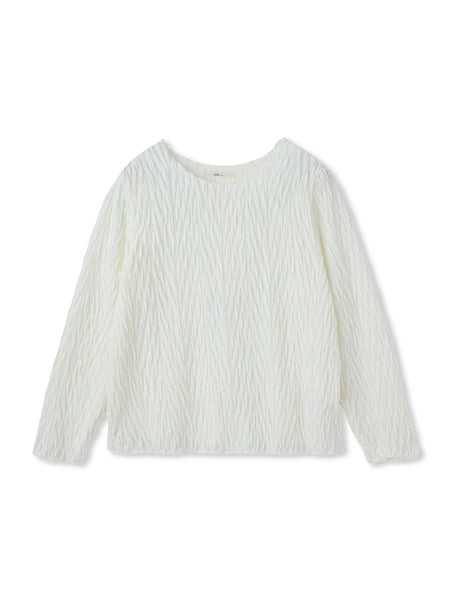 【WEB限定】フリルジャガードクルーネックプルオーバー