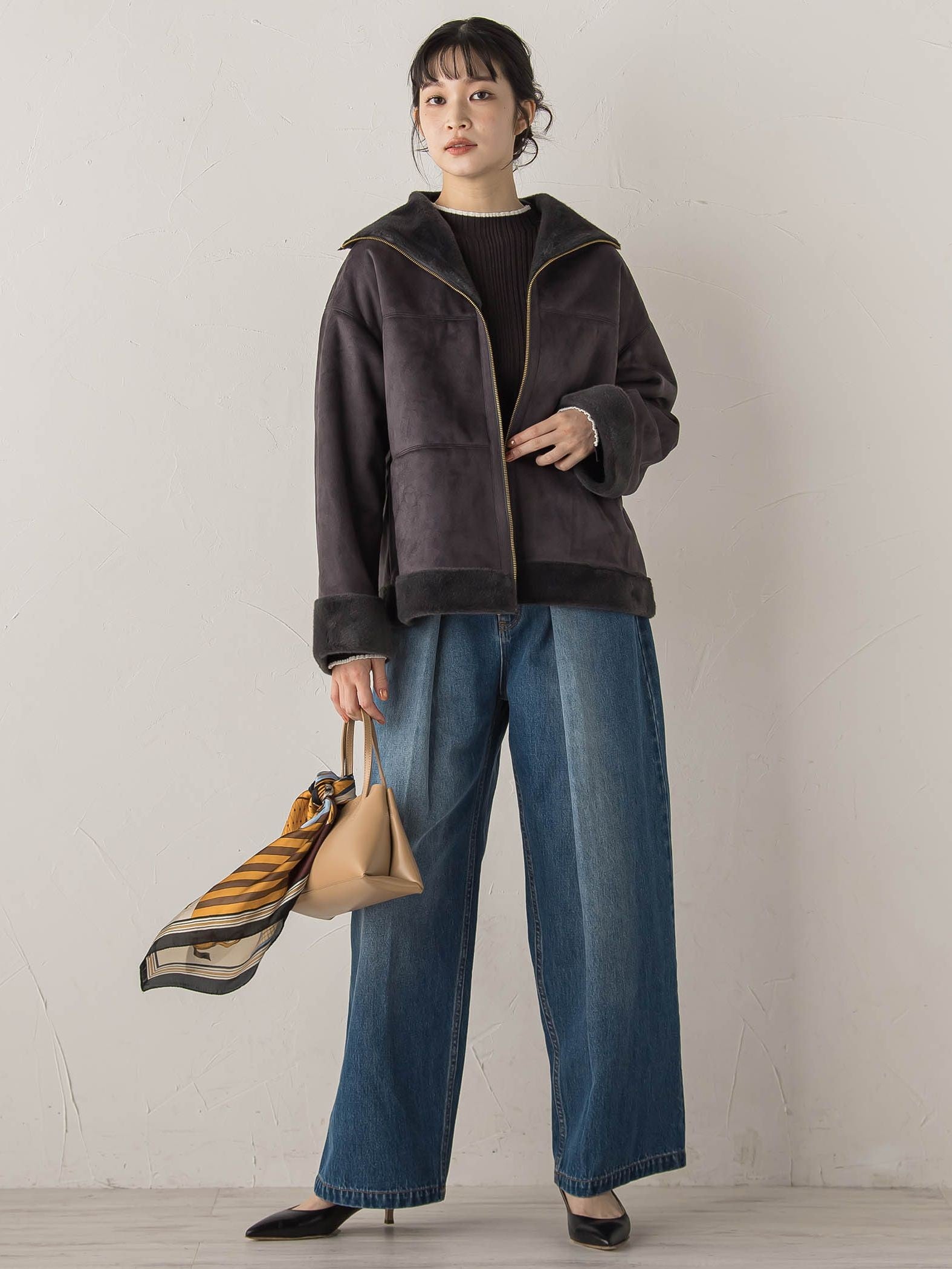 【WEB限定】フェイクムートンファーコート