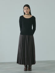 レザーライクジョーゼットプリーツスカート≪手洗い可能≫