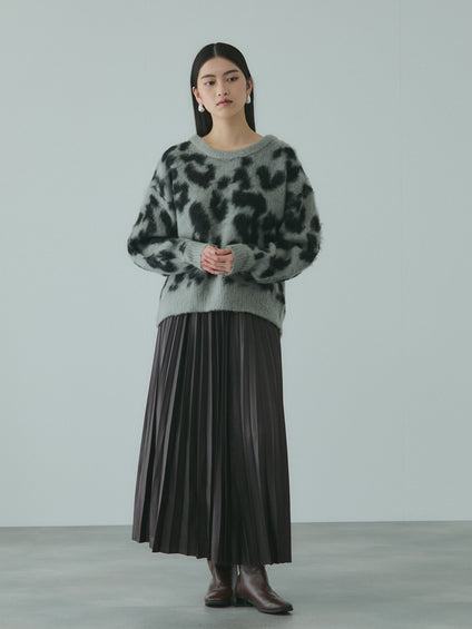 レザーライクジョーゼットプリーツスカート≪手洗い可能≫