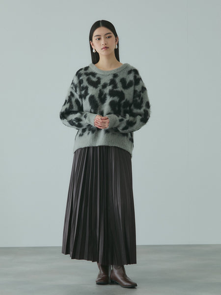 レザーライクジョーゼットプリーツスカート≪手洗い可能≫