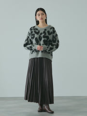 レザーライクジョーゼットプリーツスカート≪手洗い可能≫