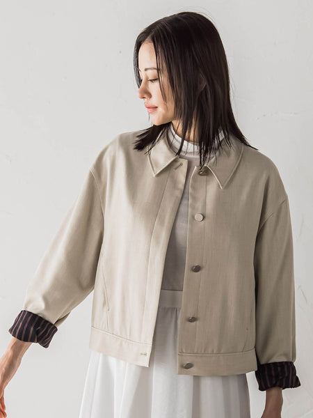 【受注会限定】リネンブレンド ステンカラーブルゾン