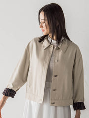 【受注会限定】リネンブレンド ステンカラーブルゾン