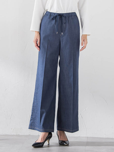 セルロースデニムワイドパンツ
