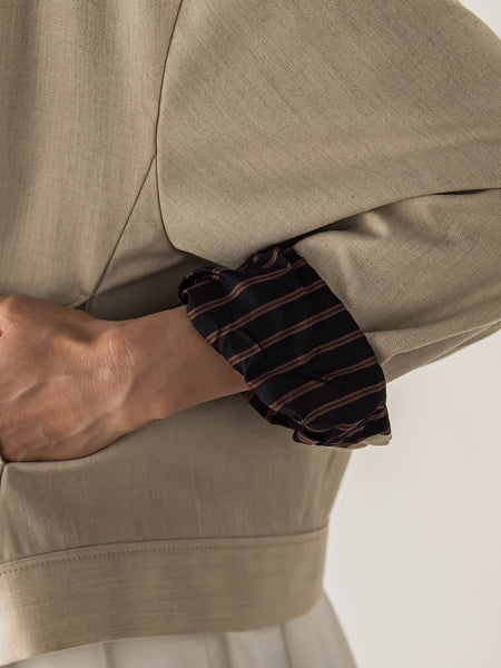 【受注会限定】リネンブレンド ステンカラーブルゾン