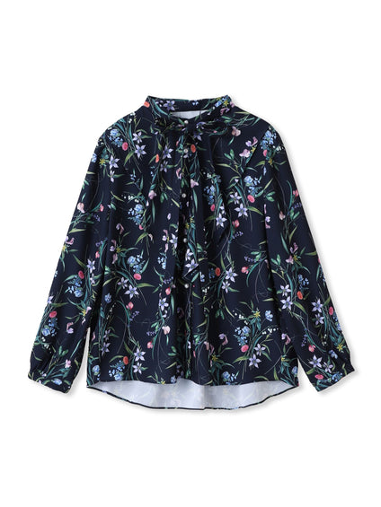 ウィンターフラワープリントブラウス