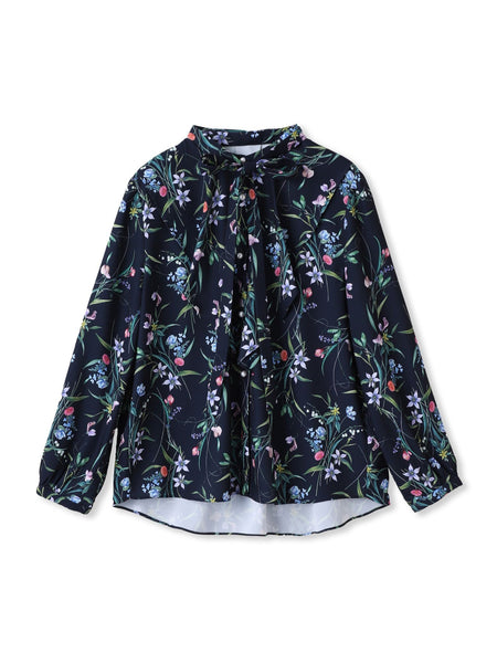 ウィンターフラワープリントブラウス