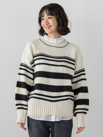 【WEB限定】”ふんわり着心地”ランダムボーダーニット