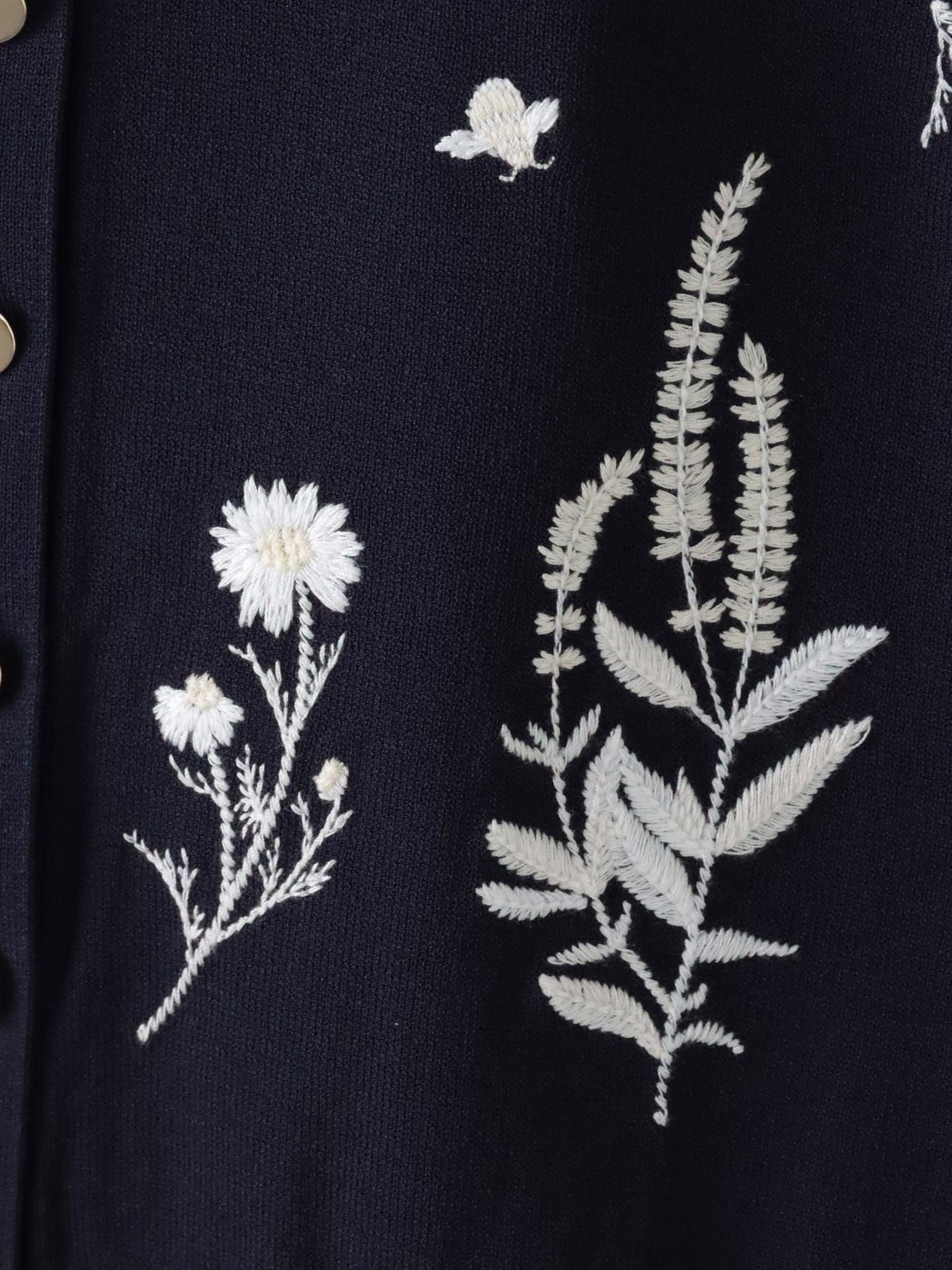 【新色追加】ハーブ刺繍カーディガン≪手洗い可能≫