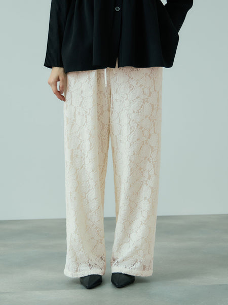 ブラッシュレースイージーワイドパンツ≪手洗い可能≫