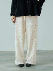 ブラッシュレースイージーワイドパンツ≪手洗い可能≫