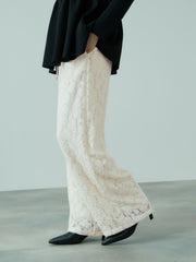 ブラッシュレースイージーワイドパンツ≪手洗い可能≫