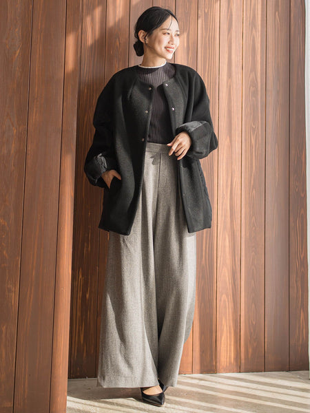 メランジブランケットコート