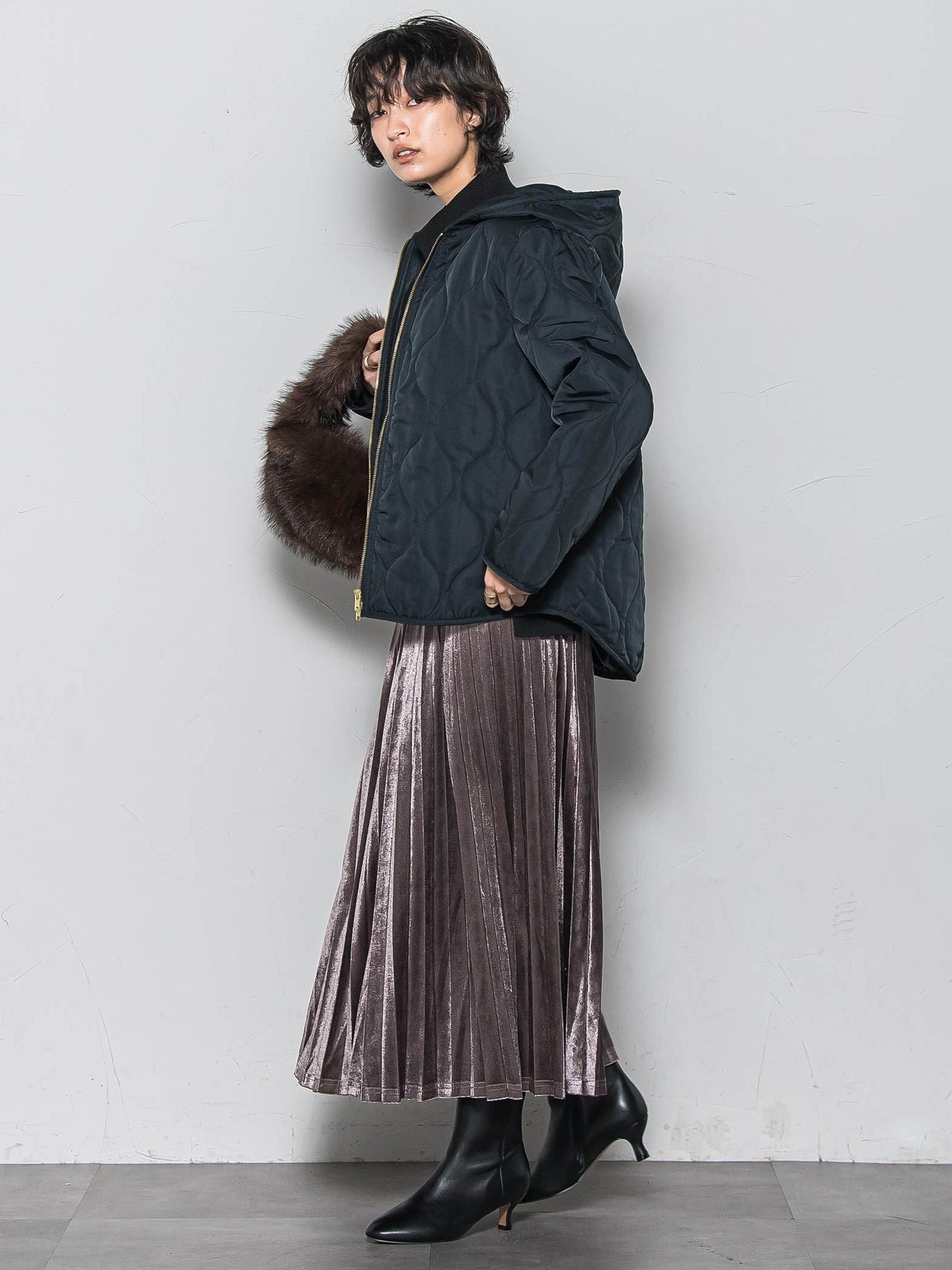 【WEB限定】4WAYキルティング×ボアブルゾン≪手洗い可能≫