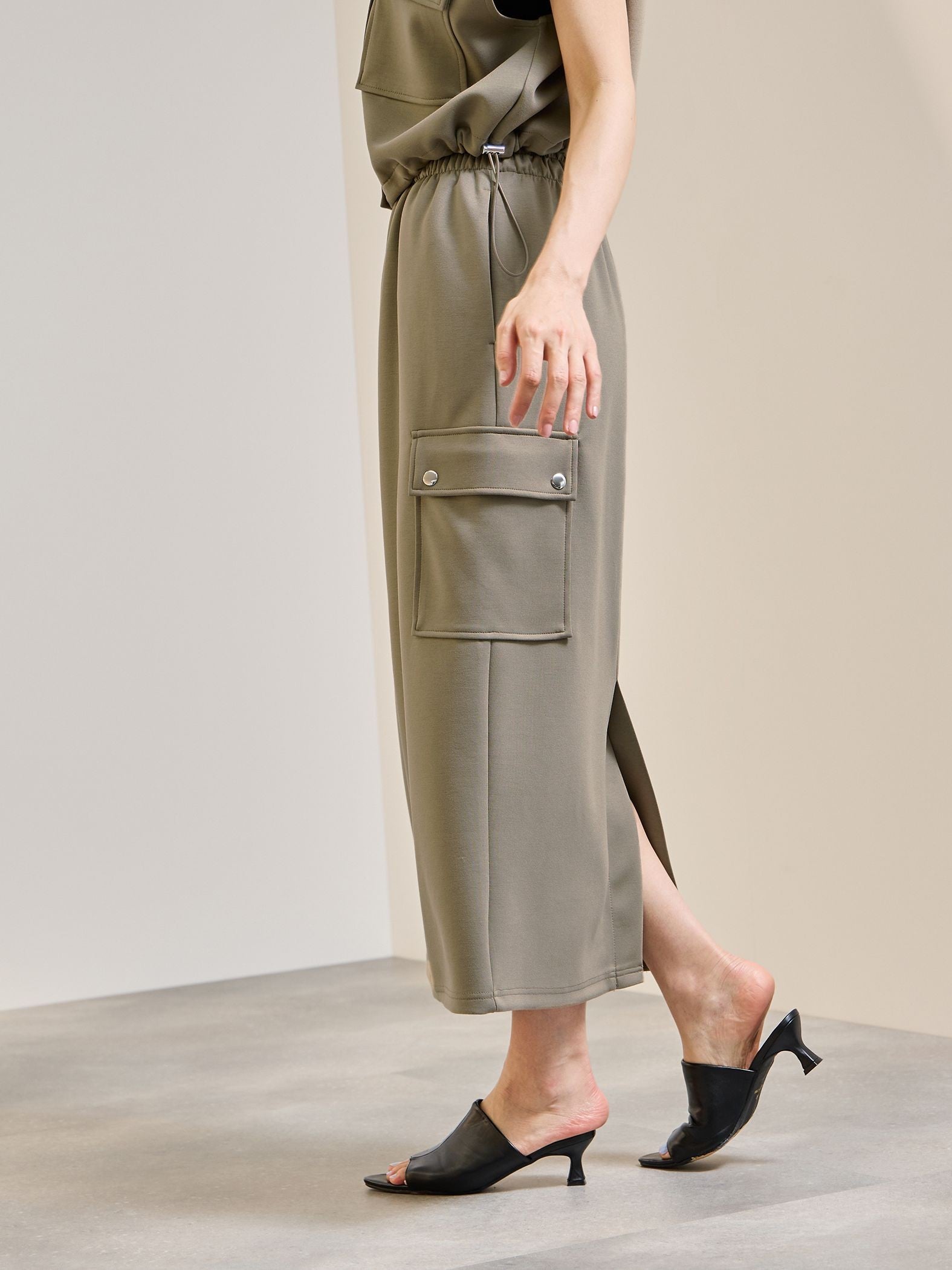 【SET】ダンボールニットベスト×スカート2ピース