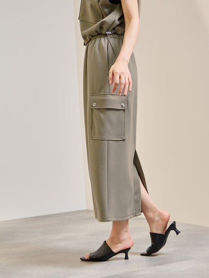 【SET】ダンボールニットベスト×スカート2ピース