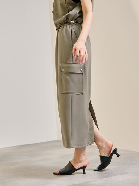 【SET】ダンボールニットベスト×スカート2ピース