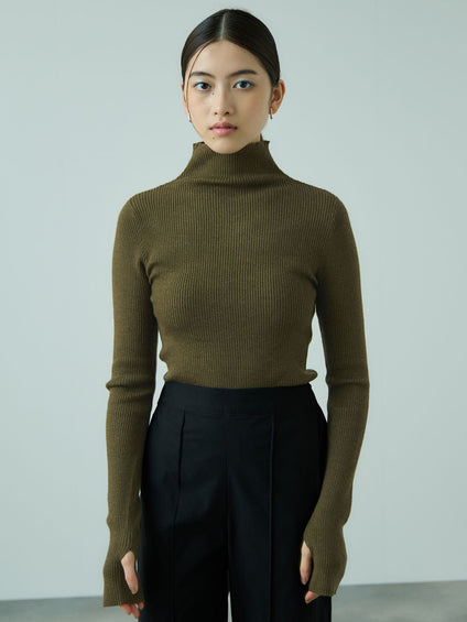 サムホールハイネックニットプルオーバー≪手洗い可能≫