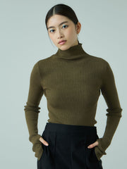 サムホールハイネックニットプルオーバー≪手洗い可能≫