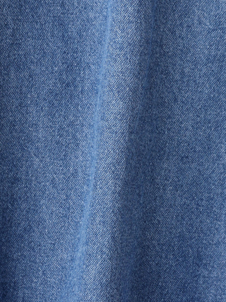 バンドカラーデニムシャツ≪洗濯機で洗える≫