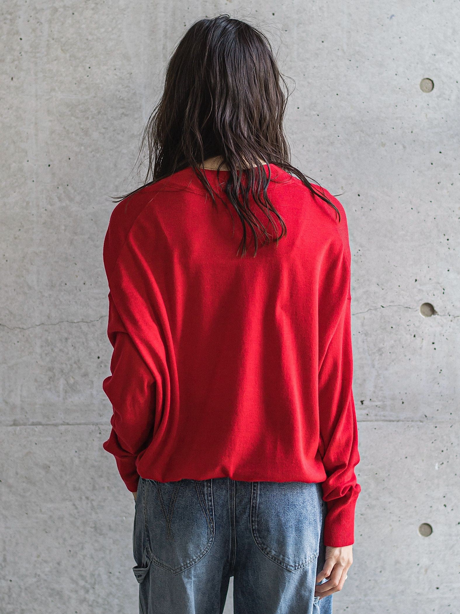 シルクカシミヤVネックコクーンニットプルオーバー≪手洗い可能≫