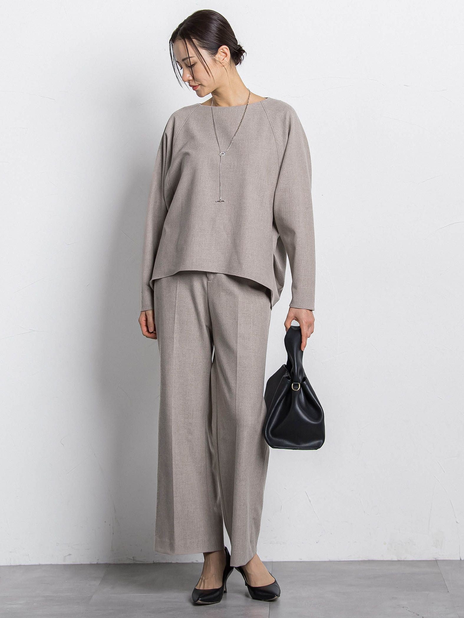 両面起毛ワイドパンツ≪WEB限定13号/洗える/セットアップ対応≫