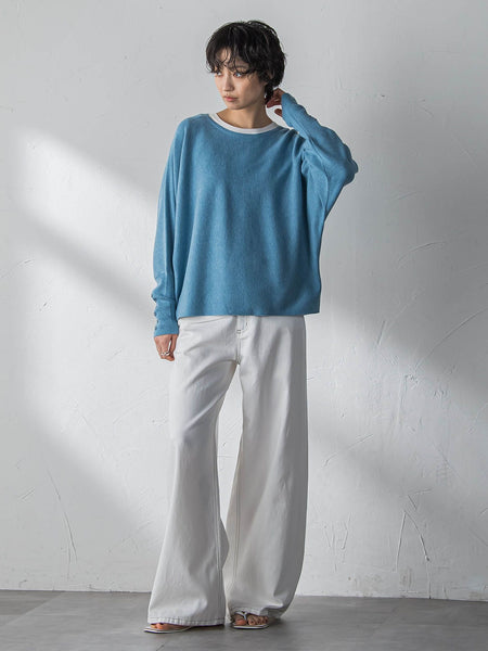 デニムワイドパンツ≪洗濯機で洗える≫