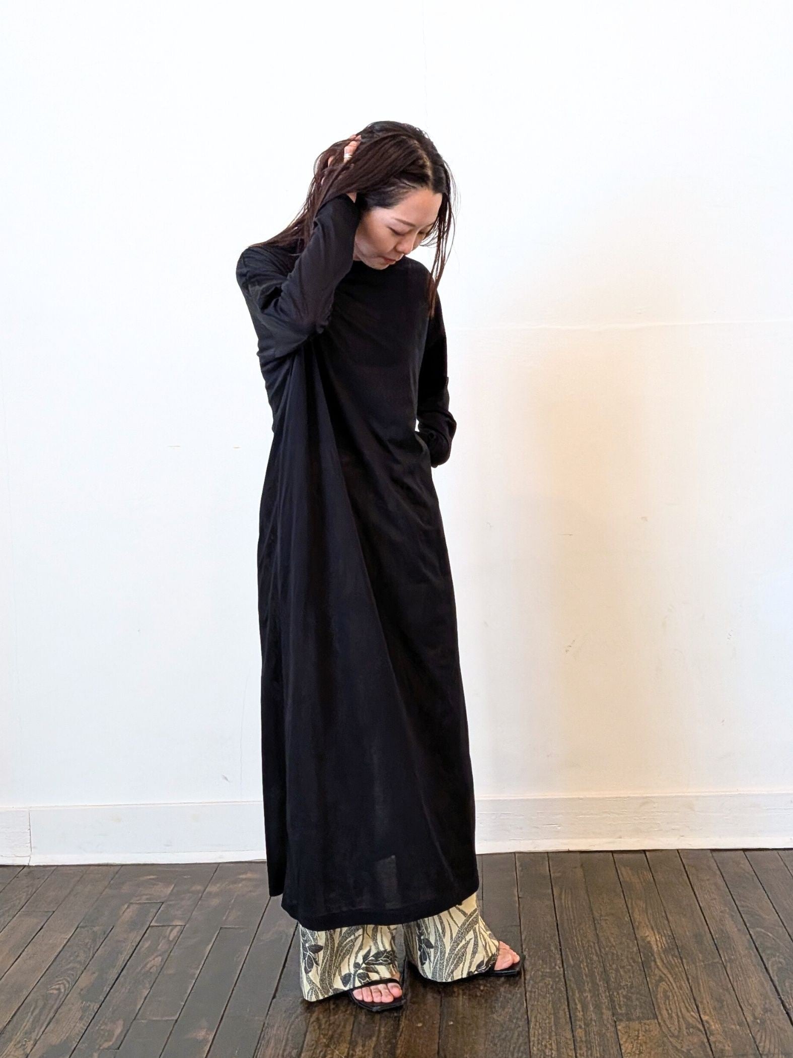 《予約販売》sheer long dress 　【日本製】