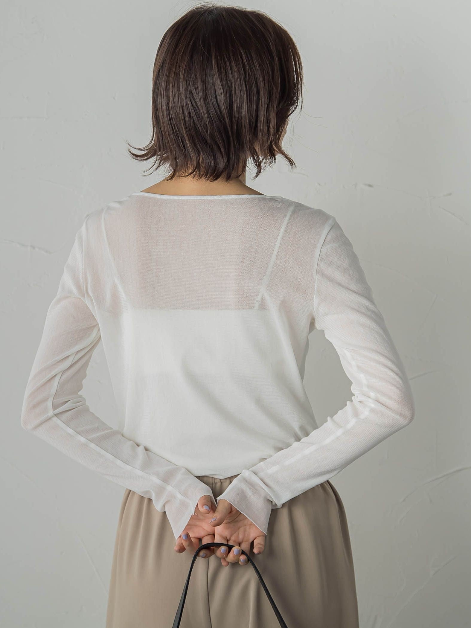 コットンサラチュールカットソー≪手洗い可能≫