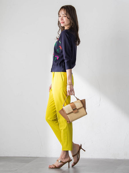 【KEITA KAWASAKI × Viaggio Bluコラボ】リリー刺繍カーディガン