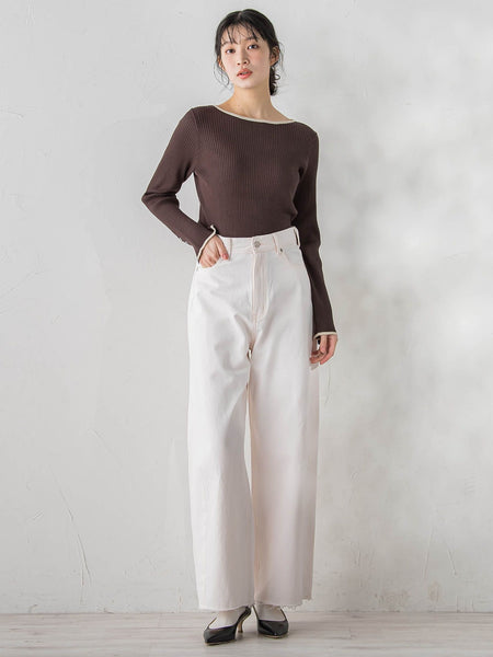 配色RIBニット≪手洗い可能≫