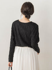 【WEB限定】フリルジャガードクルーネックプルオーバー