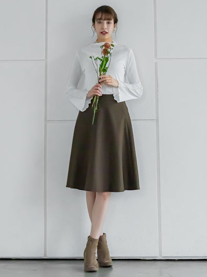 【XSサイズ展開あり】冬仕様 美シルエットフレアスカート ≪洗濯機で洗える≫