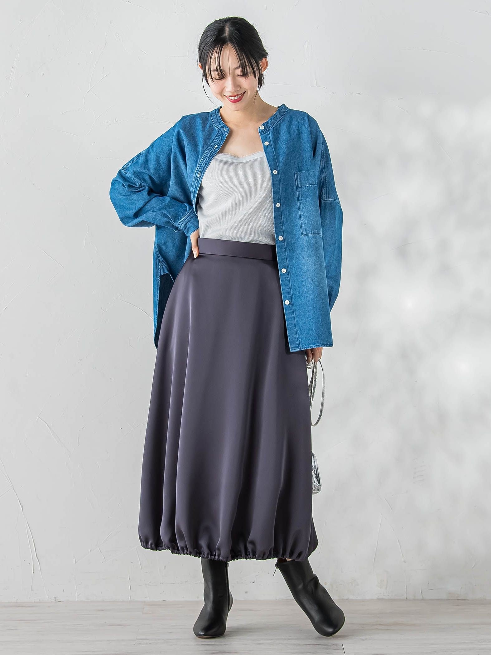 リブスクエアタンクトップ