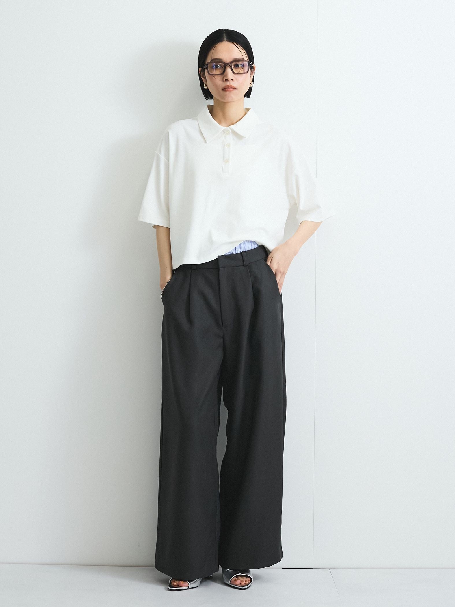 ヘザーツイルWウエストルーズパンツ≪手洗い可能≫