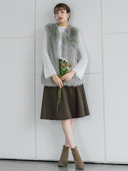 【XSサイズ展開あり】冬仕様 美シルエットフレアスカート ≪洗濯機で洗える≫