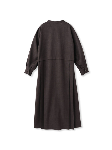 サイドプリーツシャツワンピース≪洗濯機で洗える≫