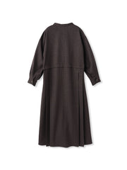 サイドプリーツシャツワンピース≪洗濯機で洗える≫