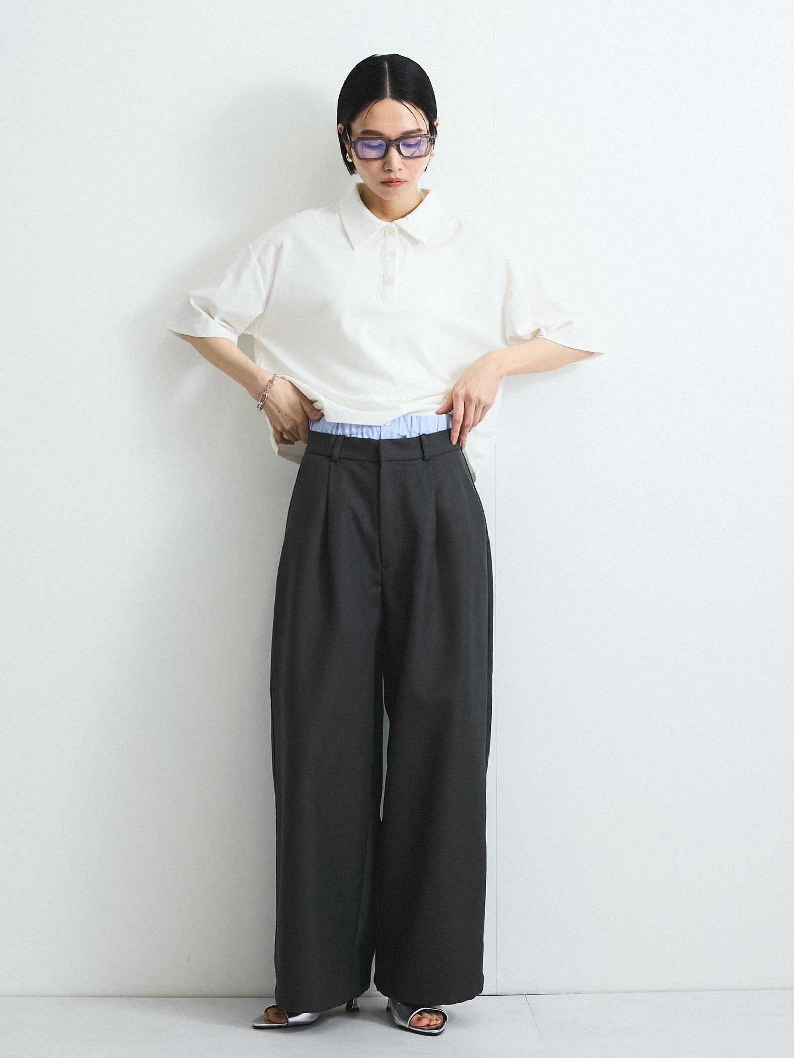 ヘザーツイルWウエストルーズパンツ≪手洗い可能≫