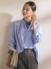 コットンフリルカラーブラウス