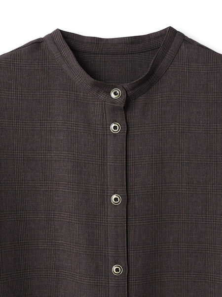 サイドプリーツシャツワンピース≪洗濯機で洗える≫