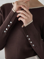 配色RIBニット≪手洗い可能≫