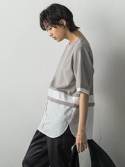 シアーレイヤードコンビプルオーバー≪洗濯機で洗える≫