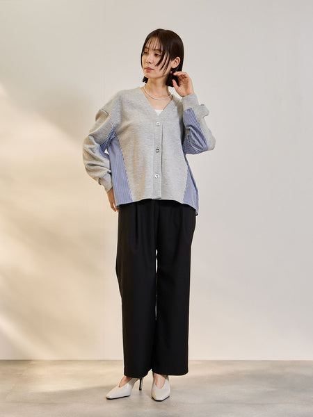 ダンボールバックストライプカーディガン